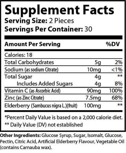 Elderberry Immunity  + Vit C Gummies